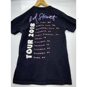 Rod Stewart T Shirt Small Women’s Black Tour Concert BandRock 2018